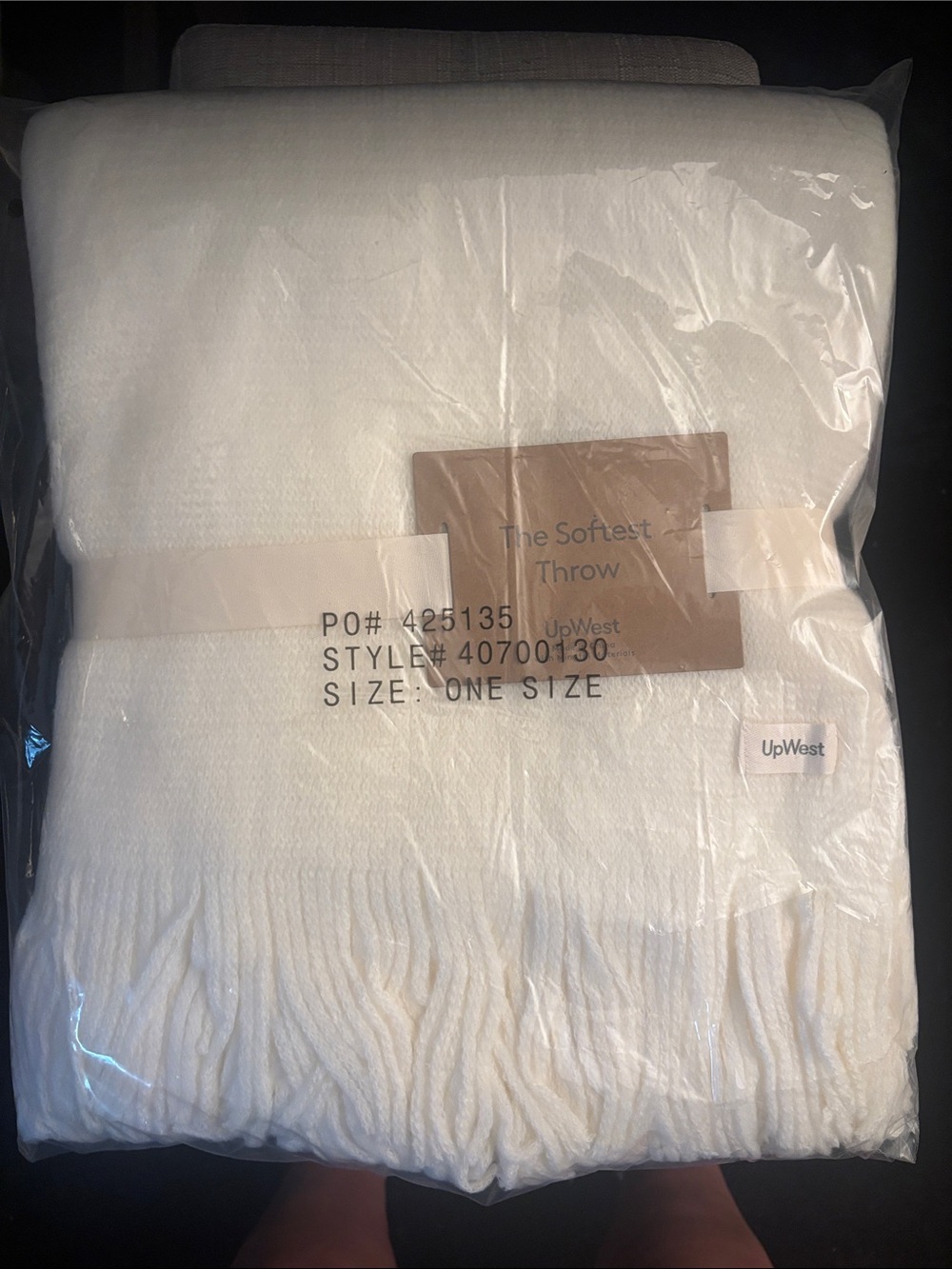 UpWest White Softest Knit Throw Blanket